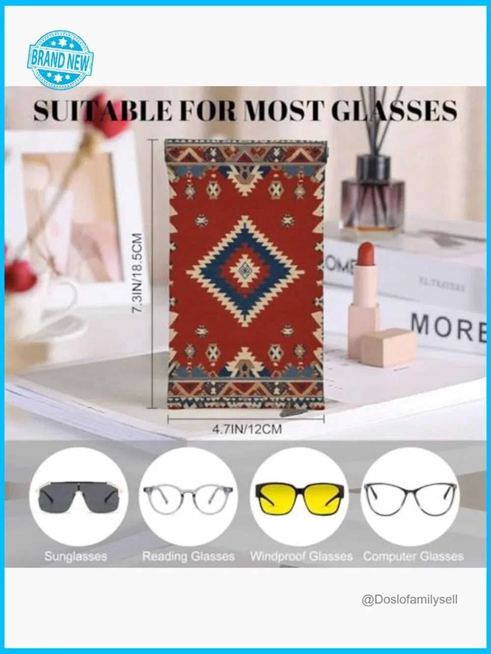 PU Leather Glasses Case Organizer Slim Fit Travel Essential Eyewear Storage